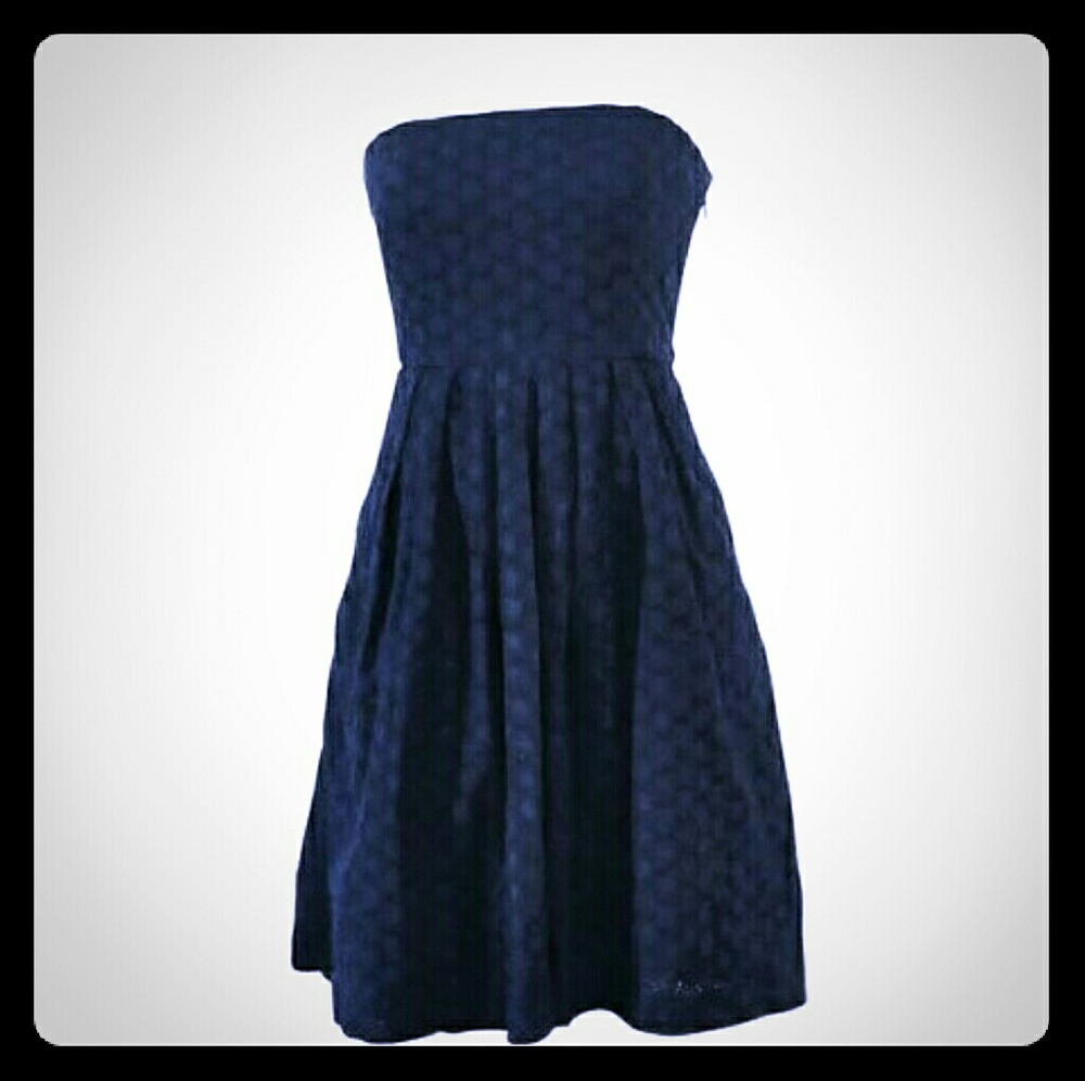 GAP XS 2 Eyelet Strapless Fit Flare Emily Dress